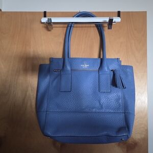 Kate Spade Blue Leather Tote Bag